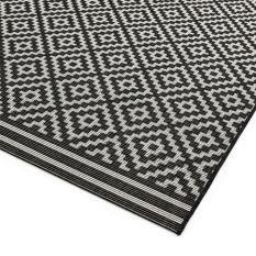 Patio Diamond PAT12 Geometric Outdoor Rugs in Black White