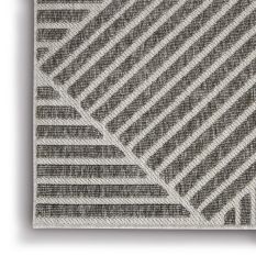 Cozumel CZM05 Indoor Outdoor Geometric Rugs in Dark Grey