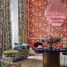 Golden Parrot Wallpaper W0130 01 by Wedgwood in Coral