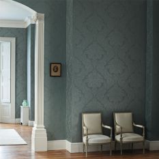 Malmaison Damask Wallpaper 311998 by Zoffany in Teal Blue