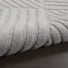 Cozumel CZM05 Indoor Outdoor Geometric Hallway Runner Rugs in Light Grey