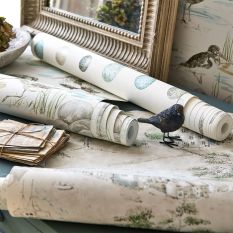 Estuary Birds Wallpaper 216494 by Sanderson in Mist Ivory White
