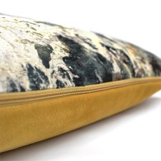 Aristo Abstract Bolster Cushion in Green Ochre