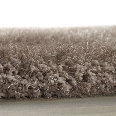 Extravagance Shaggy Modern Plain Rugs in Mink Brown
