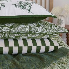Hibiscus Cushion by Bedeck of Belfast x Burleigh in Green