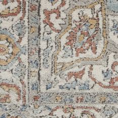 Quarry QUA11 Traditional Distressed Rugs in Ivory Blue by Nourison