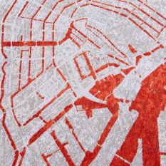 Louis De Poortere Designer Amsterdam Rugs in 9323 Orange Cut