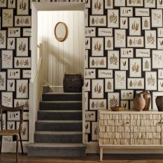 Fern Gallery Wallpaper 215713 by Sanderson in Charcoal Spice Brown
