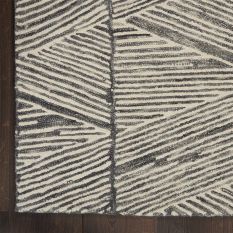 Colorado CLR01 Linear Wool Runner Rug by Nourison in Grey White