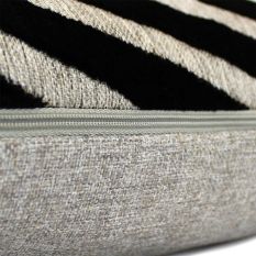 Bowie Zig Zag Geometric Bolster Cushion in silver grey