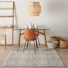Solace Designer Print Rugs SLA06 in Ivory Grey by Nourison