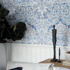 Severn Wallpaper 217075 by Morris & Co in Woad Blue