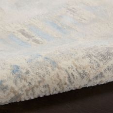 Solace SLA08 Distressed Abstract Rug in Ivory Grey Blue