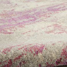 Celestial Abstract Hallway Runner Rug CES02 in Ivory Pink by Nourison