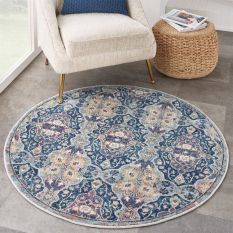Ankara Global Circular Rugs ANR16 in Navy Multi