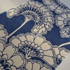 Japanese Floral Rugs 039708 in Midnight by Florence Broadhurst