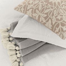 Pure Bachelors Button Clipped Matelasse Bedding by Morris & Co in White