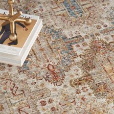 Sahar SHR01 Traditional Persian Rugs by Nourison in Ivory Multicolour
