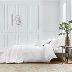 Andaz Feather Fine Linens Cotton Cushion in White