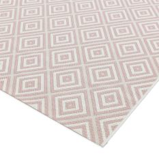 Patio Geo Diamond PAT13 Outdoor Rugs in Pink White