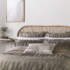 Motion Geometric Cushion by Morris & Co in Champagne & Steel