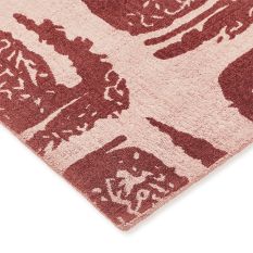 Woodblock 163003 Cotton Rugs by Ted Baker in Red