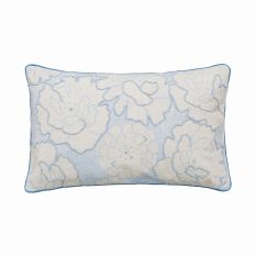 Be Still Floral Embroidered Cushion By Katie Piper in Blue