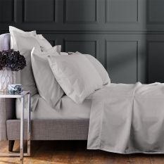 Plain Oxford Pillowcase By Bedeck of Belfast in Silver Grey