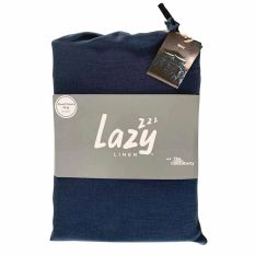 Lazy Linen Bedding Plain Navy Blue Duvet Cover and Pillowcase