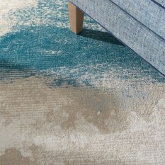 Maxell Modern Abstract Rugs MAE06 by Nourison in Ivory Teal