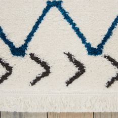 Kamala Hallway Runners DS500 by Nourison in White and Blue