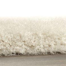 Extravagance Shaggy Modern Plain Rugs in Ivory