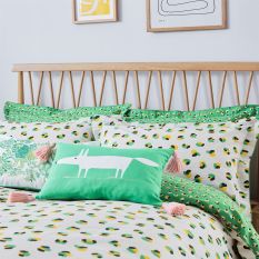 Leopard Dot Bedding by Scion in Mint Leaf Green