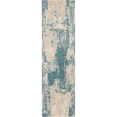 Maxell Runner MAE13 by Nourison in Ivory and Teal