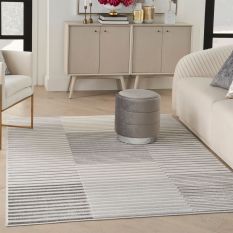 Brushstrokes BSK04 Stripe Rug by Nourison in Silver Grey