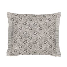 Cora Paisley Cushion by Bedeck of Belfast in Linen Grey