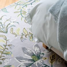 Parterre Floral 081707 Rug by Laura Ashley in Pale Sage Green