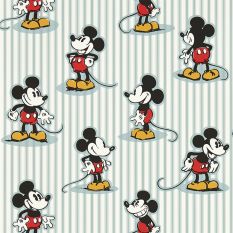 Mickey Stripe Wallpaper 217271 by Disney Home x Sanderson in Sea Salt