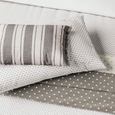 Long Island Classic Stripe Cushion by Helena Springfield in Grey White