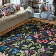 Foraging Wool Rug 146618 by Sanderson in Indigo Blue