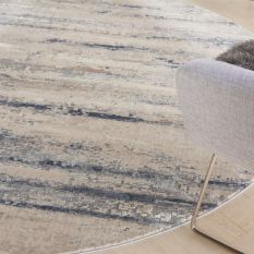 Rustic Textures RUS04 Abstract Circle Rugs in Beige Grey