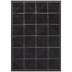 Patio Check PAT07 Geometric Indoor Outdoor Rugs in Charcoal Grey