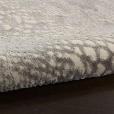 Solace Designer Print Rugs SLA06 in Ivory Grey by Nourison