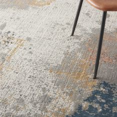Rustic Textures RUS13 Abstract Rugs in Grey Blue