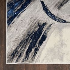 Brushstrokes BSK02 Abstract Runner Rug by Nourison in Grey Navy