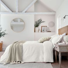 Pure Bachelors Button Clipped Matelasse Bedding by Morris & Co in White