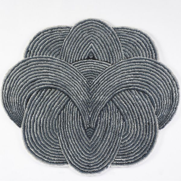 Kyoto 900 Circle Bath Mat in Grey by Designer Abyss & Habidecor