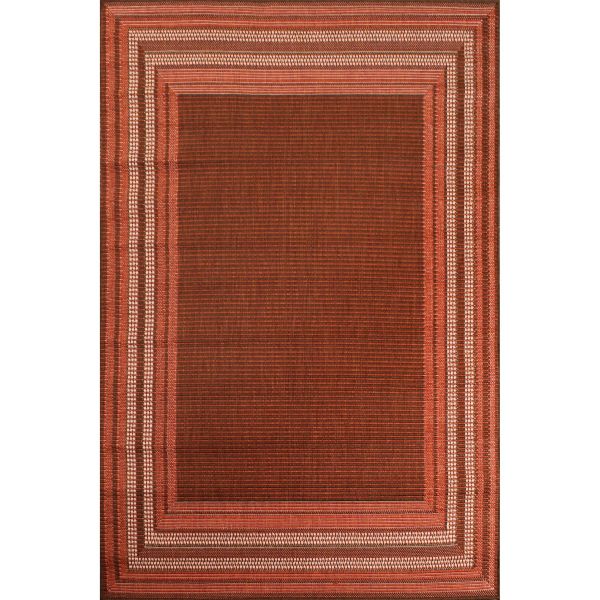 Outdoor Border Rugs in Terracotta by Rugstyle