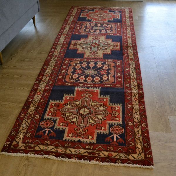 Meshkin 253834 Traditional Hand Knotted Wool Runner Rug in Red