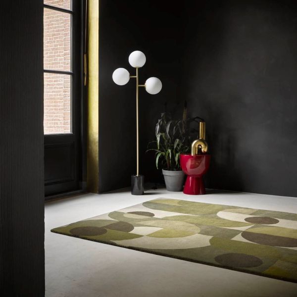 Decor Cosmo Geometric Rugs in Greens 095207 By Brink and Campman